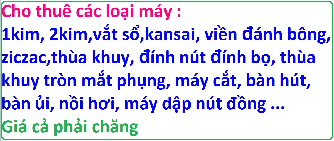 cho thuê các loại máy